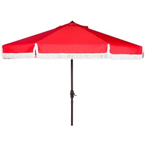 Milan Fringe 11Ft Round Crank Umbrella - PAT8108 - Safavieh - 1 of 3