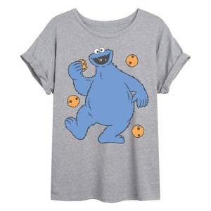 Women's - Sesame Street - Cookie Monster Oversized Graphic T-Shirt - 1 of 4