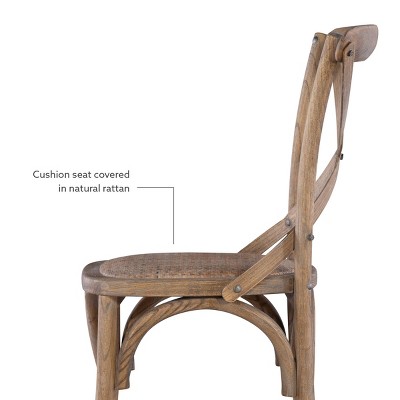 Set of 2 Gray Wood Armless Side Chairs