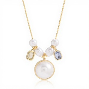 Anna-Kaci Women’s Multi-Charm Pendant Necklace with Layered Bead Accents and Faceted Gem Details for an Elegant Dimensional Look - 1 of 4