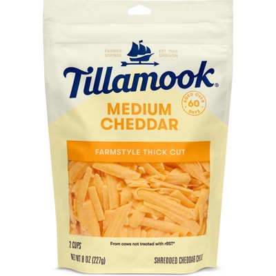 Tillamook Medium Cheddar Shredded Cheese - 8oz : Target