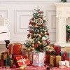 Dobleepy 3Ft Pre-Lit Christmas Tree with 78 LED Lights, Snow Flocked Artificial Tabletop Tree with Base - 4 of 4