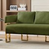 Okak Modern Teddy Fleece Upholstered Back Armchair with Gold Metal Frame,Leisure Reception Chair for Living Rooms,Relaxation Areas - 2 of 4