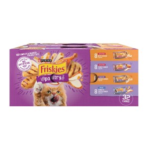 Purina Friskies Shreds, Meaty Bits & Prime Filets with Chicken, Turkey and Cheese Flavor Wet Cat Food - 5.5oz/32ct Variety Pack - 1 of 4