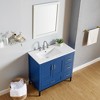 Bathroom Vanity Cabinet 4 Storage Drawers 2 Doors Freestanding Wood Frame Waterproof Processing Bathroom Vanity Easy Assembly - 3 of 4