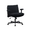 Criss-Cross Frame Desk Chair: Fold-Down Arms, Wide Upholstered Seat, Rolling Casters for Home Office & Vanity - 3 of 4
