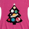 Girls' - Instant Message - Space Tree Christmas Fit & Flair Cap Sleeve Graphic Dress - 2 of 4