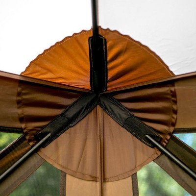 Brown 9'x9' Portable Outdoor Gazebo with Wind Panels