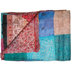 Taj Hotel Kantha Silk Blend Throw | 60"x90" | A - 1 of 4