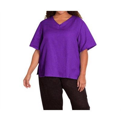 Women's Ameli Cotton Short Sleeve V-Neck Top - Plus - On The Plus Side