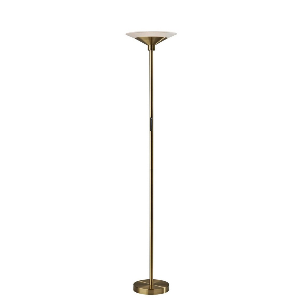 Photos - Floodlight / Street Light Adesso Solar Torchiere  Antique Brass (Includes LED Light Bulb)