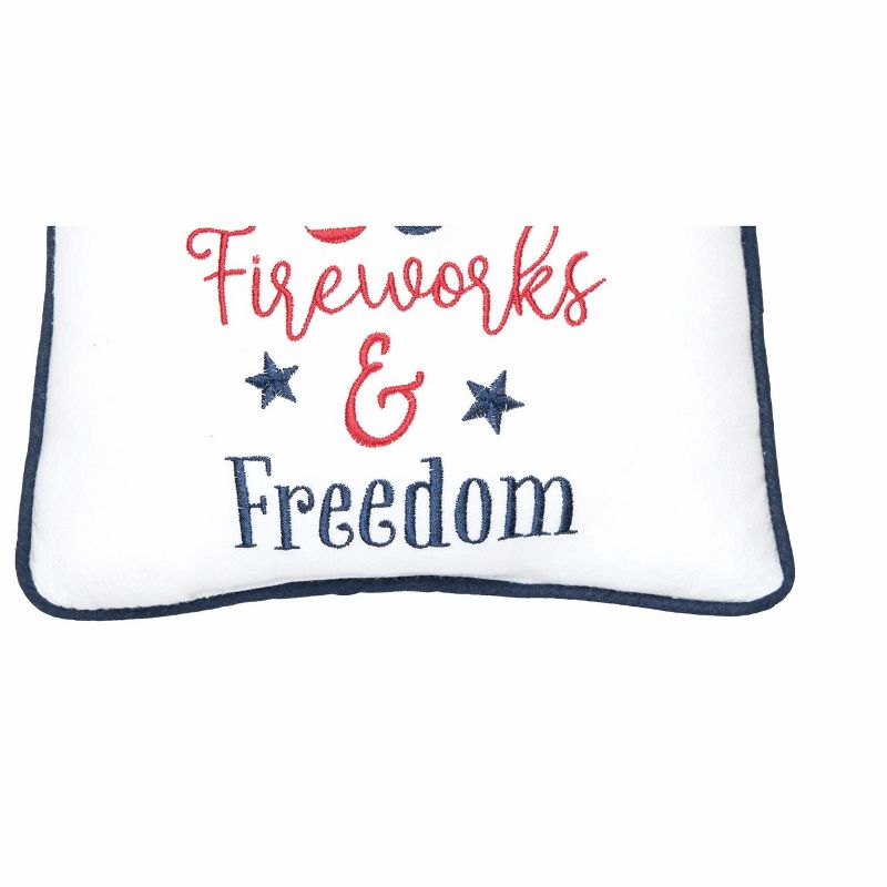 C&F Home 10" x 10" Flip Flops, Fireworks 4th of July Patriotic Embroidered Square Accent Pillow, 3 of 4