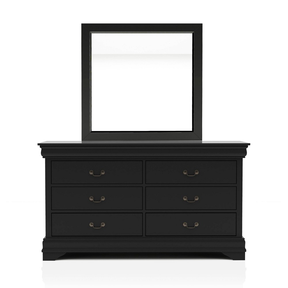 Photos - Dresser / Chests of Drawers Sliver Dresser and Mirror Set Black - HOMES: Inside + Out