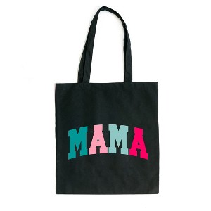 City Creek Prints Bright Mama Block Canvas Tote Bag - 15x16 - Black - 1 of 2