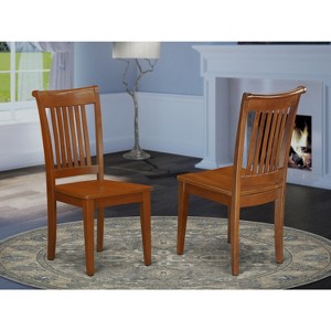 HomeStock Naturally Nice Slat Back Dining Room Chair - Wood Seat - 1 of 3
