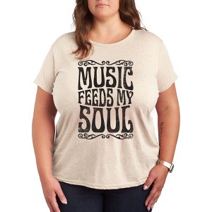 Women's - Instant Message - Music Feeds My Soul Short Sleeve Graphic T-Shirt - 1 of 4