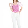 Women's Contrast Floral Smocked Top - 2.7 AUGUST APPAREL - 3 of 4