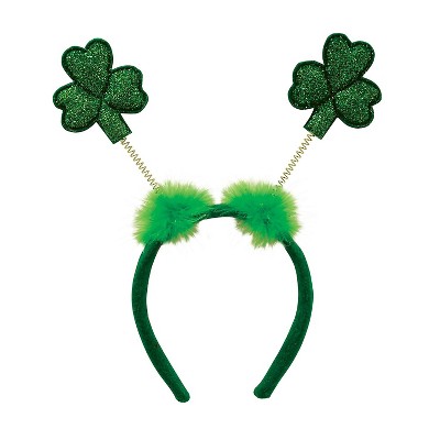 Beistle Glitrd Shamrock Boppers w fthr Green 30772
