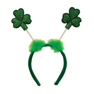 Beistle Glitrd Shamrock Boppers w fthr Green 30772 - 1 of 1