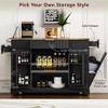 XINGHANZHENXUAN Fluted Kitchen Island with Trash Can Storage Cabinet, Internal Storage Rack, 3 Drawer, 3 Open Side Racks - 3 of 4