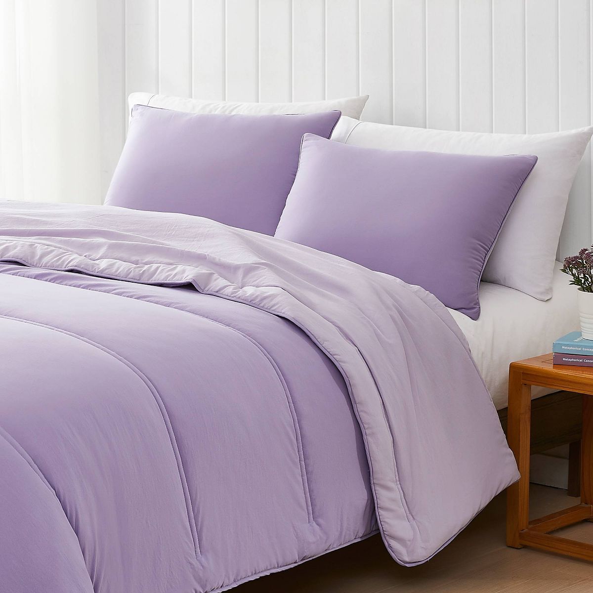 Lush Decor Full/Queen Oslo Bed Blankets Lavender 3pc set - thumbnail 2