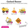 Big Dot of Happiness Construction Party Garland Banner, Construction Truck Banner, 30 Ft of Cord 15 Double-Sided Trucks, Excavators, Bulldozers, Cones - 4 of 4