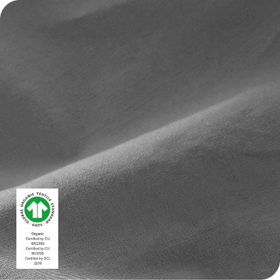 Gray Organic Cotton Percale Twin XL Fitted Sheet