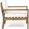 Outdoor  Acacia Wood Patio Club Chair with Water-Resistant Cushions,Slatted Back and Wire Brushed Finish–The Pop Home - 2 of 4