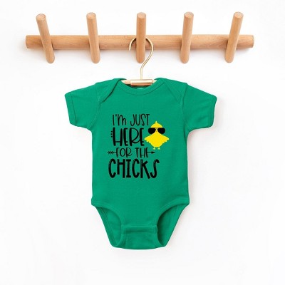 The Juniper Shop I'm Just Here For The Chicks Baby Bodysuit