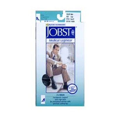 JOBST for Men Ribbed Knee-High Compression Socks - Firm (20-30 mmHg) - X-Large - Full Calf - Closed Toe - Black