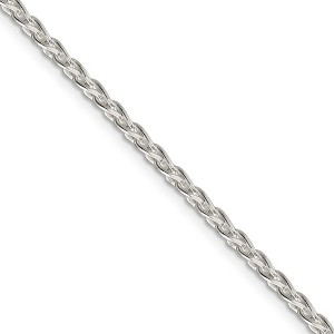 Black Bow Jewelry 2.75mm Sterling Silver Diamond Cut Solid Round Spiga Chain Necklace - 1 of 4