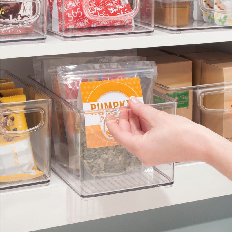 mDesign Plastic Stackable Kitchen Organizer Storage Bin with Handles, 2 of 9