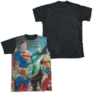 Men's JLA League Of Heroes Short Sleeve Costume T-Shirt - 1 of 4