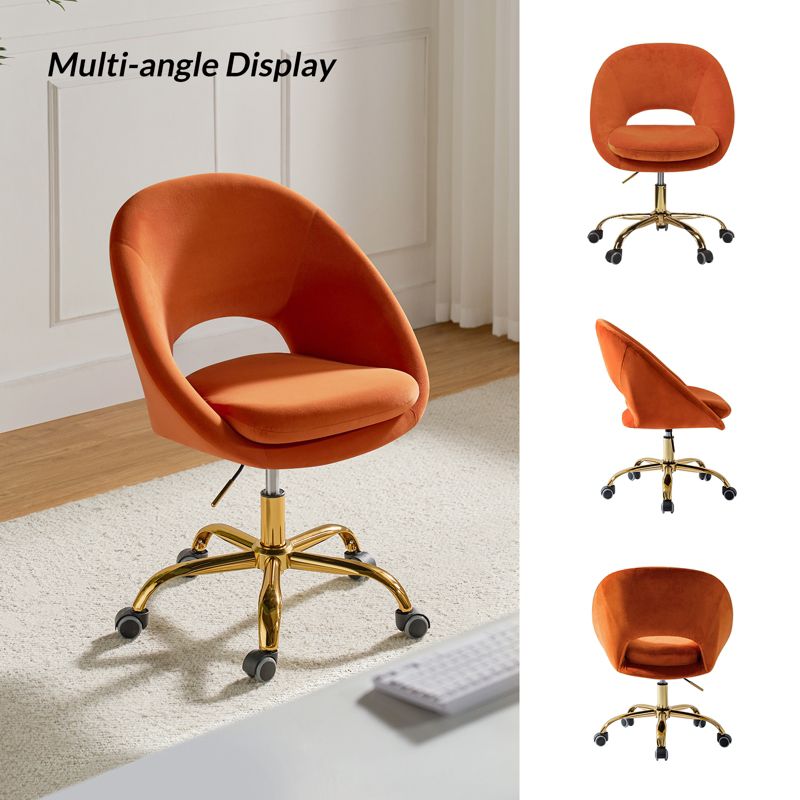 Hector Velvet  Ergonomic Swivel Office Desk Chair with Adjustable Height | Karat Home, 5 of 15