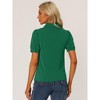 Allegra K Women's Peter Pan Collar Short Sleeve Button Front Work Shirt - 3 of 4