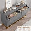 Dresser for Bedroom, 53.5" Large Dresser Organizer, 6 Drawer with Golden Metal Handle and Legs, Modern Chest of Drawers, Dressers with Drawers - 3 of 4