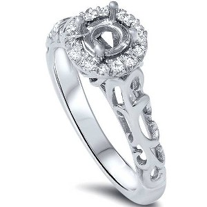 Pompeii3 1/10ct Vintage Halo Diamond Engagement Setting 950 Platinum - 1 of 4