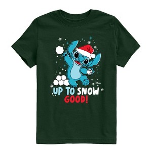 Boys' - Disney - Stitch Up To Snow Good Short Sleeve Graphic T-Shirt - 1 of 3