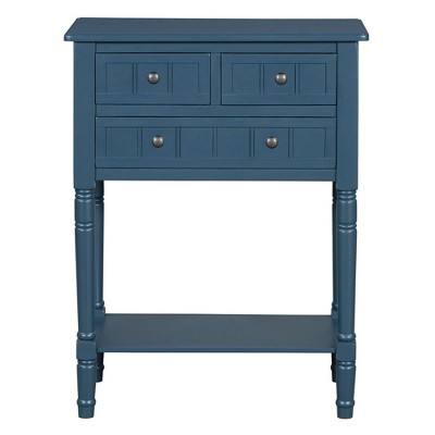 NicBex 23.7"Console Table Modern Entryway Table with 3 Drawers and Open Shelf Slim Sofa Table for Small Space,Hallway,Living Room
