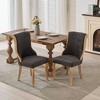 Gulches Gray Snow Velvet Dining Chair Set of 2 with MidCentury Style Curved Wood Trim and Sculpted Legs - 3 of 4