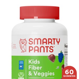 SmartyPants Kids Fiber & Veggies Gummies for Digestive Health, Mixed Berry - 60ct - 1 of 4
