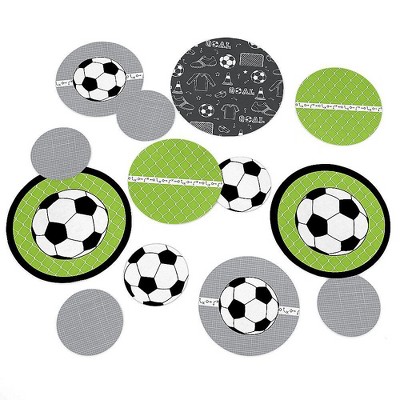 Big Dot of Happiness Goaaal - Soccer - Baby Shower or Birthday Party Giant Circle Confetti - Party Decorations - Large Confetti 27 Count