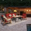 GlasFlength Patio Seating Set, 4 PCS Outdoor Wicker, with 2 Pillows, All Weather, Red, 77.72"*34.09"*31.89" - 4 of 4
