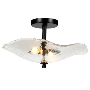 DAKAFUL Artistic Glass Semi-Flush Mount Ceiling Light,Decorative Glass Ceiling Fixture for Hallway Corridor Kitchen Bathroom - 1 of 4