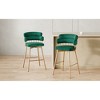 SKRAN Mid Century Mmodern 26" Bar Stools Set of 2 180° Swivel Upholstered Barstools with Backs and Metal Legs for Kitchen Island, Cafe, Pub - 2 of 4