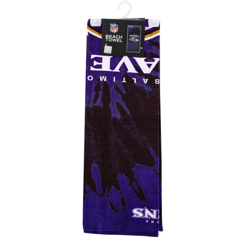 NFL Baltimore Ravens Pyschedelic Beach Towel, 3 of 7