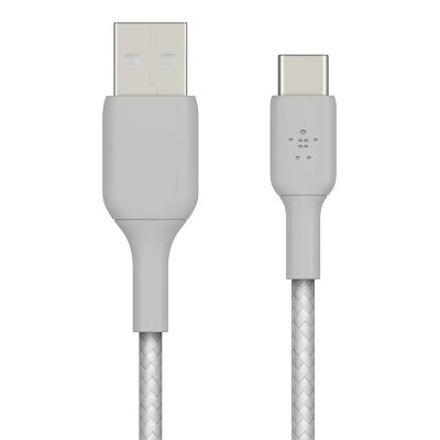 LunaLulinlk Braided USB-A to USB-C Cable for iPhone 16, iPhone 15 Series, Samsung Galaxy, Note, Pixel Devices, iPad Pro, and More - Silver