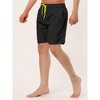 Lars Amadeus Men's Drawstring Waist Surfing Solid Color Swimwear Beach Board Shorts 2 Packs - image 2 of 4