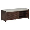 PAGED Storage Bench Modern Wooden Shoe Bench with Storage Space, Metal Handles and Removable Cushion for Mudroom, Bedroom, Entryway - 4 of 4