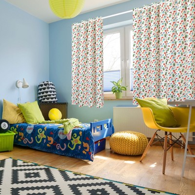 PiccoCasa Kid's Window Dinosaur Pattern Polyester Curtain Panels 2 Pcs